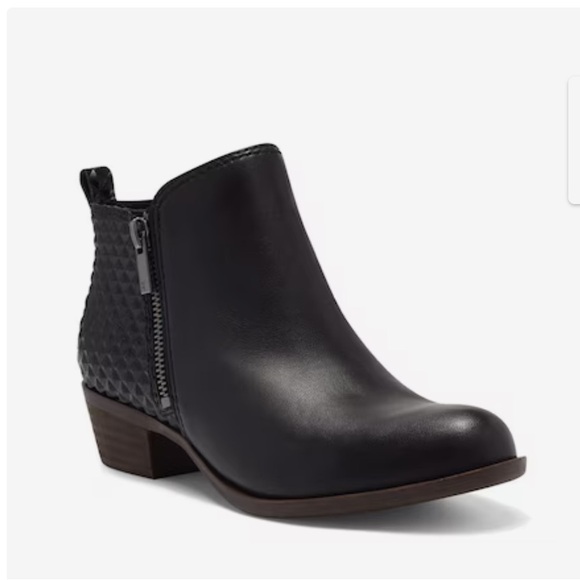 Lucky Brand Black Leather Basel Bootie Textured Size 9.5 - Picture 1 of 7